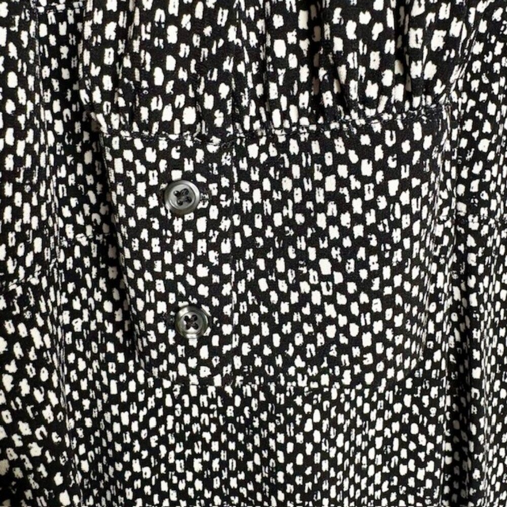 Brooks Brothers Long Sleeved V-Neck Dress Geo Print - Black/White - XL - Picture 6 of 11